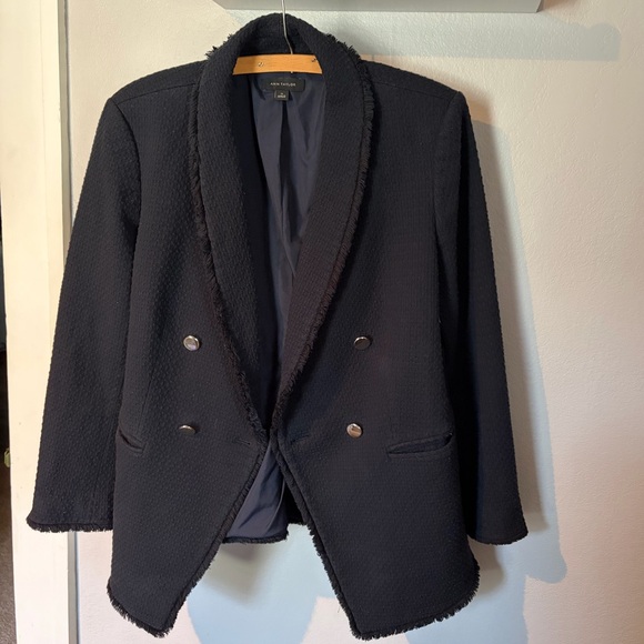 Ann Taylor Navy Blue Tweed Blazer - Picture 4 of 5